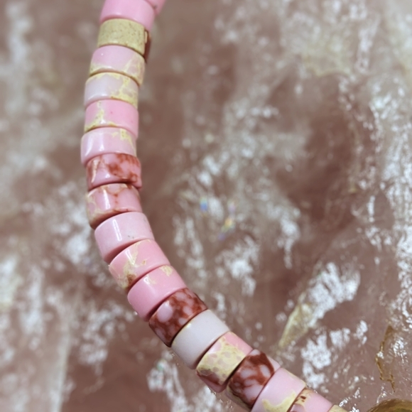 Natural Pink Sea Sediment Imperial Jasper In Assymetrical Bracelet - Picture 4 of 5